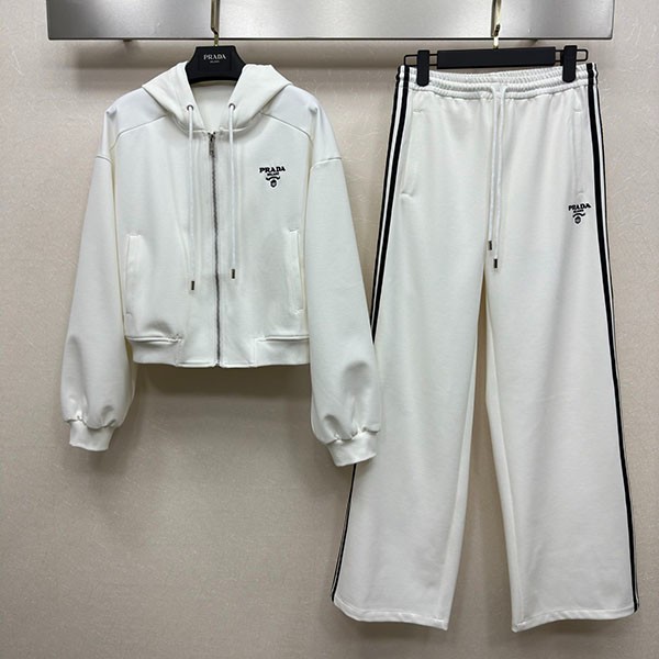 プラダ 偽物 プリント入り ジップアップフーディー 上下セット pun16943